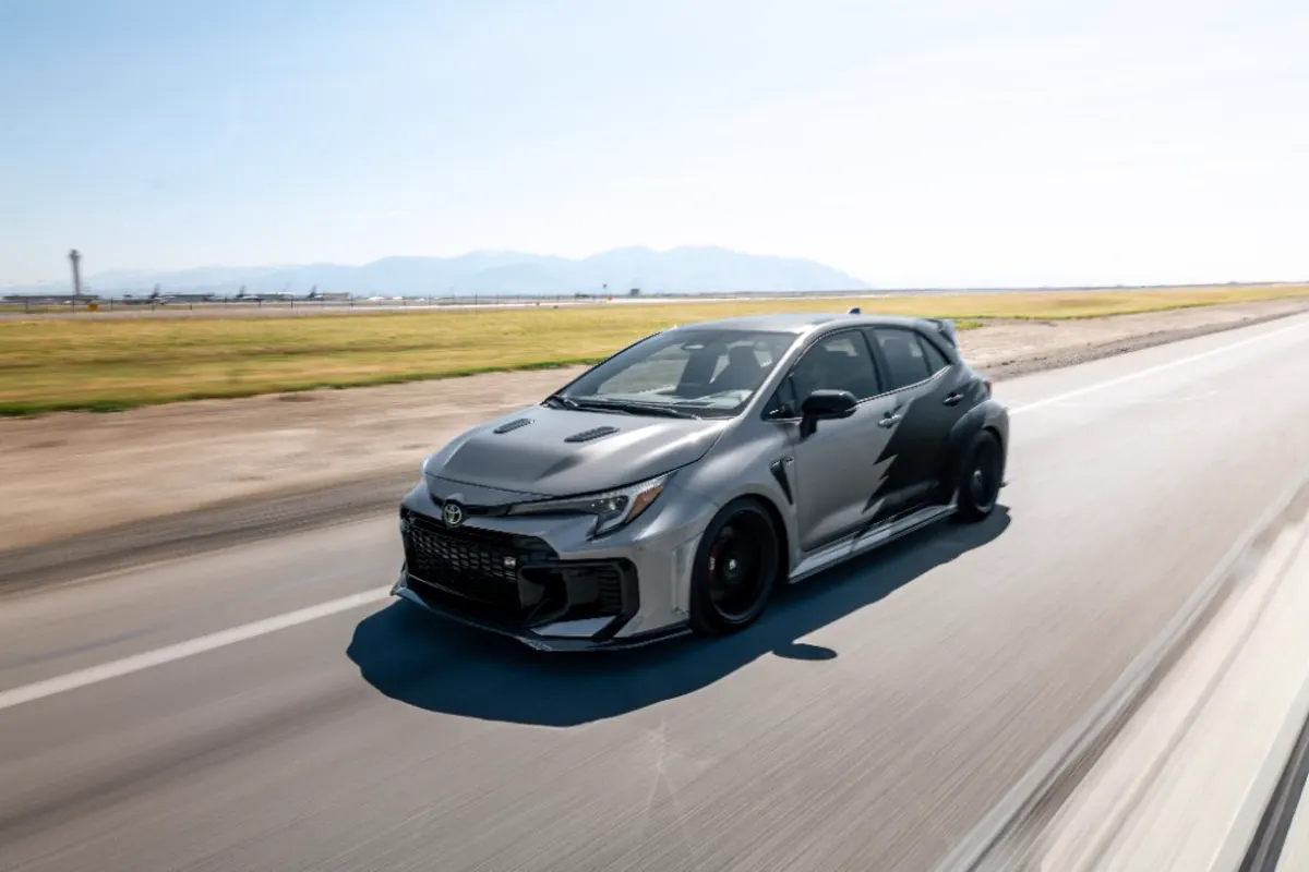 Lia Block's GR Corolla on the move